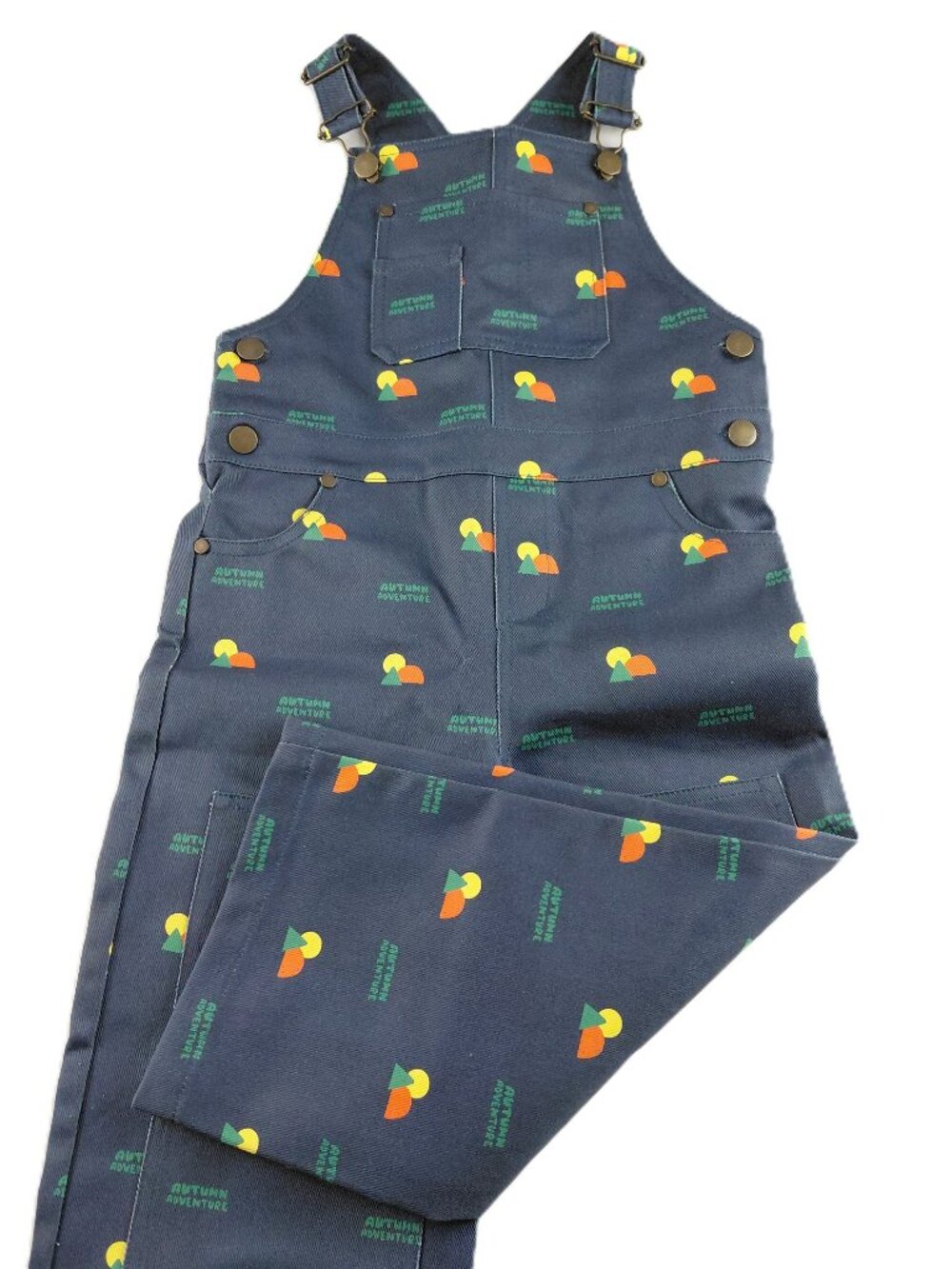 The Sunday Collective Utility Overalls Kids Size 4-5Y Blue Autumn Adventure